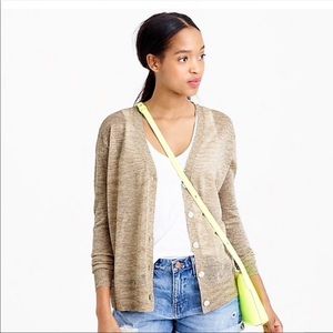 J. Crew Space Dyed V-Neck Cardigan